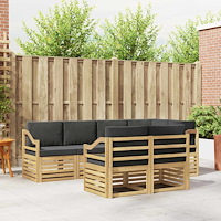 vidaXL Utomhussoffset 7 pcs Vit och antracit 245 x 126,5 x 73 cm