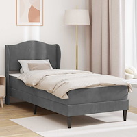 vidaXL Sängram med huvudgavel Mörkgrå 80 x 200 cm Sammet