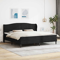 vidaXL Sängram med huvudgavel Svart 200 x 200 cm Sammet