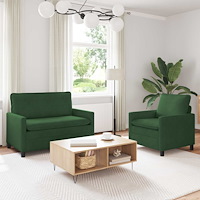 vidaXL Soffset 2 pcs Jungelgrön Tyg