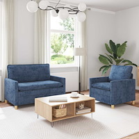 vidaXL Soffset 2 pcs Blå Polyester