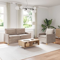 vidaXL Soffset 2 pcs Beige Polyester