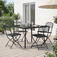 vidaXL Utemöbelset 5 pcs Antracit Järn och stål
