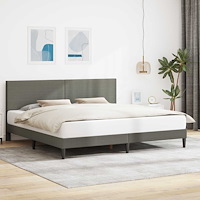 vidaXL Sängram med huvudgavel Ljusgrå 200 x 200 cm Kordread tyg