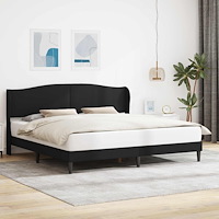 vidaXL Sängram med huvudgavel Svart 200 x 200 cm Konstläder