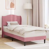 vidaXL Sängram med huvudgavel Rosa 80 x 200 cm Sammet