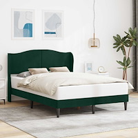 vidaXL Sängram med huvudgavel Mörkgrön 120 x 190 cm Sammet