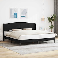 vidaXL Sängram med huvudgavel Svart 200 x 200 cm Sammet