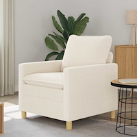 vidaXL Soffa Gräddvit 76 x 81 x 87,5 cm Tyg