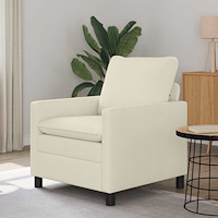 vidaXL Soffa Gräddvit 76 x 81 x 87,5 cm Tyg