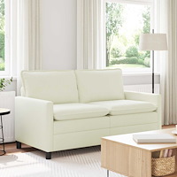 vidaXL Soffa Gräddvit 156 x 81 x 87,5 cm Tyg