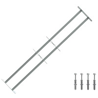 vidaXL Säkerhetsgaller för Fönster med 2 Korskåpor 3 pcs 930-1740 mm