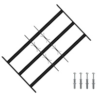 vidaXL Fönsterskyddsgaller med 3 Tvärstag 3 pcs 43-74 cm
