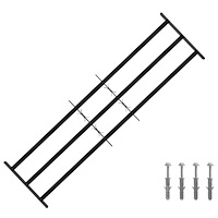 vidaXL Fönsterskyddsgaller med 3 Tvärstag 3 pcs 93-174 cm