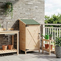 vidaXL Trädgårdshus Naturlig 59,5 x 56 x 113,5 cm Konstruerat trä