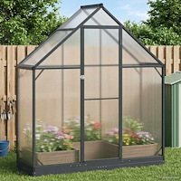 vidaXL Trädgård Växthus med dörr Antracit 183,5 x 63,5 x 207 cm