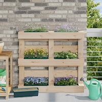 vidaXL Blomlådor för Euro-pallar 12 pcs Grön 36 x 13,5 x 9,5 cm
