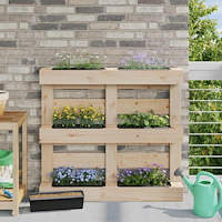 vidaXL Blomlådor för Euro-pallar 24 pcs Svart 36 x 13,5 x 9,5 cm