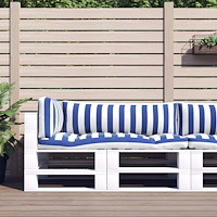 vidaXL Utomhuskudde 3 pcs Blå och Vit 103 x 58 x 10 cm Tyg