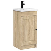 vidaXL Badrumsspegel med handfat Sonoma-ek 42 x 40 x 84,5 cm