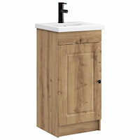 vidaXL Badrumsspegel med handfat Artisan-ek 42 x 40 x 84,5 cm
