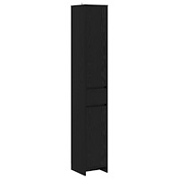 vidaXL Badrumsskåp Svart ek 30 x 33 x 190 cm Konstruerat trä
