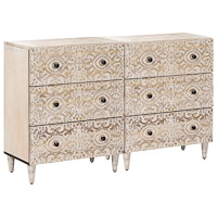 vidaXL Sideboard 2 pcs Vit 60 x 33,5 x 75 cm Massivt mangoträ