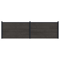 vidaXL Stängselpanel 2 pcs WPC och aluminium Svart