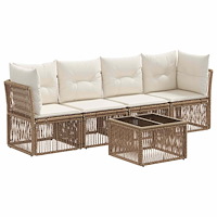 vidaXL Trädgårdsoffset 5 pcs Beige konstrotting