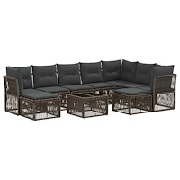 vidaXL Trädgårdsoffset 10 pcs Grå konstrotting