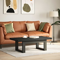 vidaXL Kaffeebord NOAIN Svart 119 x 60 x 40 cm Massiv furu