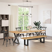 vidaXL Matbänk NOAIN 160 x 41 x 45 cm Massivt furu Naturlig