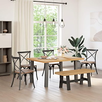 vidaXL Matbänk NOAIN 120 x 41 x 45 cm Massivt furu Naturlig