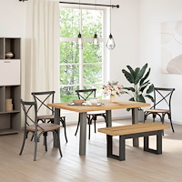 vidaXL Matbänk NOAIN 120 x 41 x 45 cm Massivt furu Naturlig