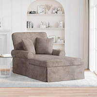 vidaXL Chaise Lounge med Kjol med kudde Sand 157 x 91 x 91 cm ARES