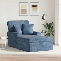 vidaXL Chaise Lounge med Kjol med kudde Blå 157 x 91 x 91 cm ARES