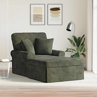 vidaXL Chaise Lounge med Kjol med kudde Grön 157 x 91 x 91 cm ARES