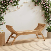 vidaXL Trädgårdsbänk 2 -Seater 126 cm Massivt teakträ Naturlig
