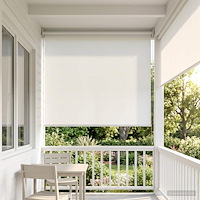 vidaXL Utomhus Rullgardin UV-skydd Vit 140 x 140 cm