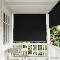vidaXL Utomhus Rullgardin UV-skydd Svart 160 x 140 cm