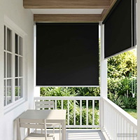 vidaXL Utomhus Rullgardin UV-skydd Svart 60 x 230 cm