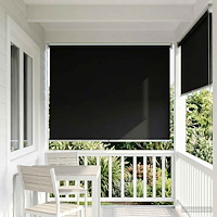 vidaXL Utomhus Rullgardin UV-skydd Svart 100 x 230 cm