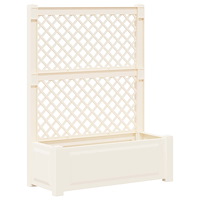 vidaXL Stort planter med spaljé Vit 99,5 x 43 x 133,5 cm PP