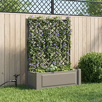 vidaXL Stort planter med spaljé Grå 99,5 x 43 x 133,5 cm PP