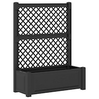 vidaXL Stort planter med spaljé Antracit 99,5 x 43 x 133,5 cm PP