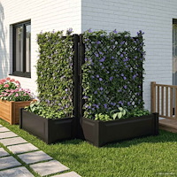 vidaXL Stort planter med spaljé 2 pcs Antracit 143 x 143 x 133,5 cm PP