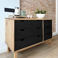 vidaXL Lådans skåp med låda OTTA Svart 111 x 43 x 73,5 cm Massiv furu