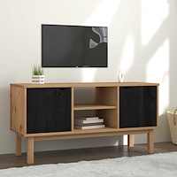 vidaXL TV-bänk OTTA 113,5 x 43 x 57 cm Svart Massiv furu