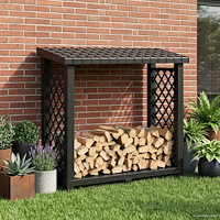 vidaXL Eldstäder Rack Antracit 114 x 46 x 101 cm PP