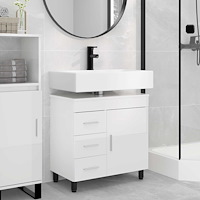 vidaXL Badrums vaskenhet Vit högglans 60 x 35 x 60 cm Konstruerat trä